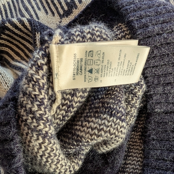 Navy And Beige Colored Button Up Knit Cardigan With Scottish Terrier Print - Picture 5 of 6